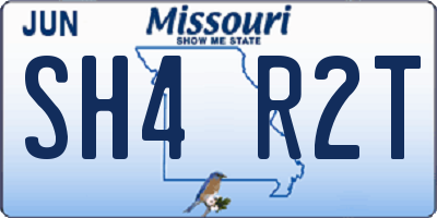 MO license plate SH4R2T