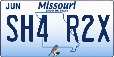 MO license plate SH4R2X