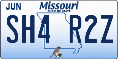 MO license plate SH4R2Z