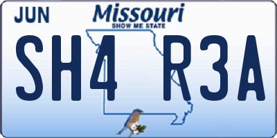 MO license plate SH4R3A