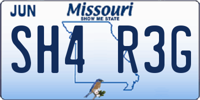 MO license plate SH4R3G