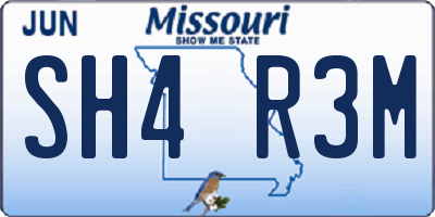 MO license plate SH4R3M