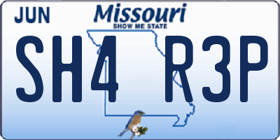 MO license plate SH4R3P