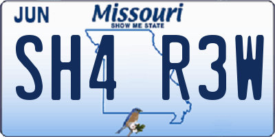 MO license plate SH4R3W