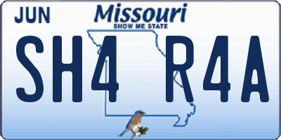 MO license plate SH4R4A