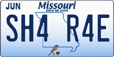 MO license plate SH4R4E