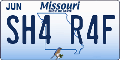 MO license plate SH4R4F