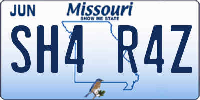 MO license plate SH4R4Z