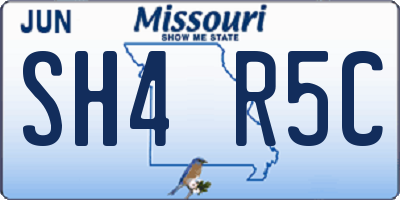 MO license plate SH4R5C