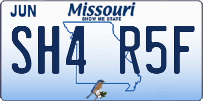 MO license plate SH4R5F