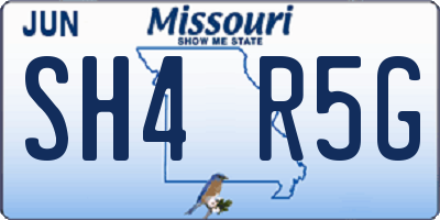 MO license plate SH4R5G