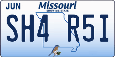 MO license plate SH4R5I