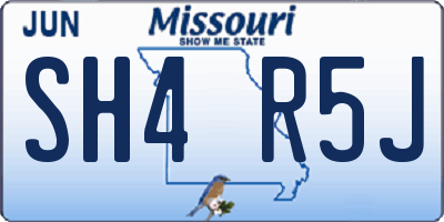 MO license plate SH4R5J