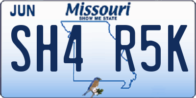 MO license plate SH4R5K