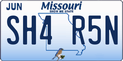 MO license plate SH4R5N