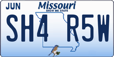MO license plate SH4R5W