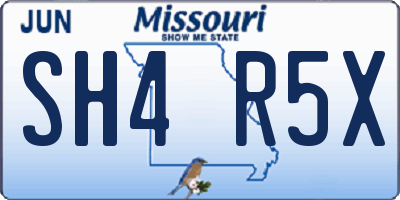 MO license plate SH4R5X