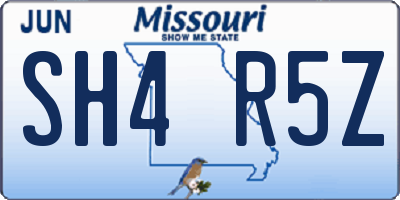 MO license plate SH4R5Z