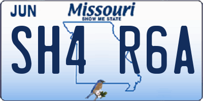 MO license plate SH4R6A