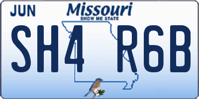 MO license plate SH4R6B