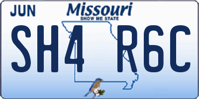 MO license plate SH4R6C