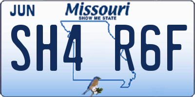 MO license plate SH4R6F