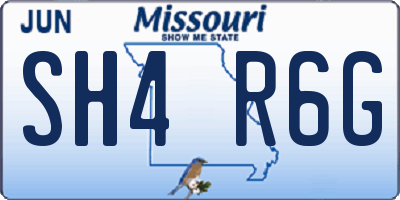 MO license plate SH4R6G