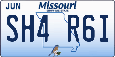 MO license plate SH4R6I
