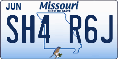 MO license plate SH4R6J