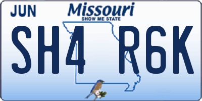 MO license plate SH4R6K