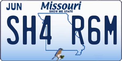 MO license plate SH4R6M