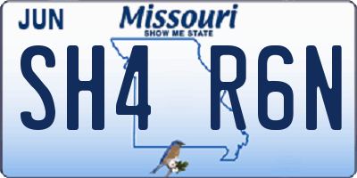 MO license plate SH4R6N