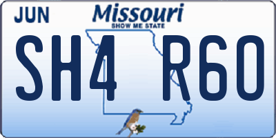 MO license plate SH4R6O