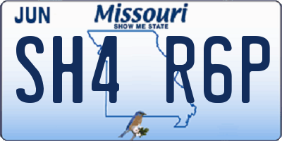 MO license plate SH4R6P
