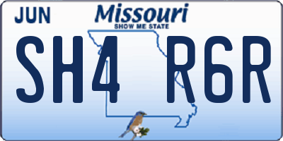 MO license plate SH4R6R