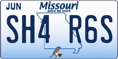 MO license plate SH4R6S