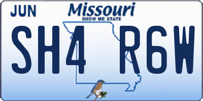 MO license plate SH4R6W