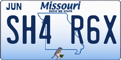 MO license plate SH4R6X