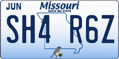 MO license plate SH4R6Z