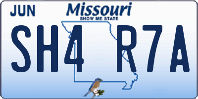 MO license plate SH4R7A