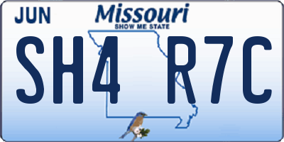 MO license plate SH4R7C