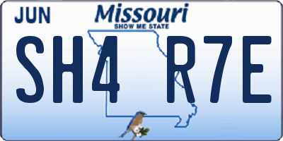 MO license plate SH4R7E