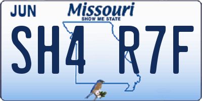 MO license plate SH4R7F