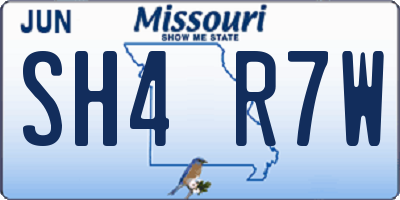 MO license plate SH4R7W