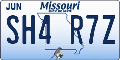 MO license plate SH4R7Z