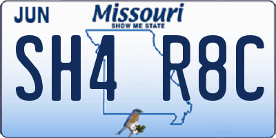 MO license plate SH4R8C