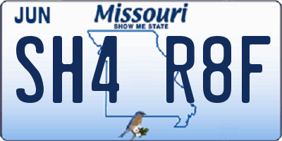 MO license plate SH4R8F