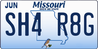 MO license plate SH4R8G