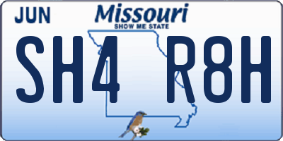 MO license plate SH4R8H