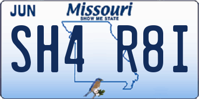 MO license plate SH4R8I